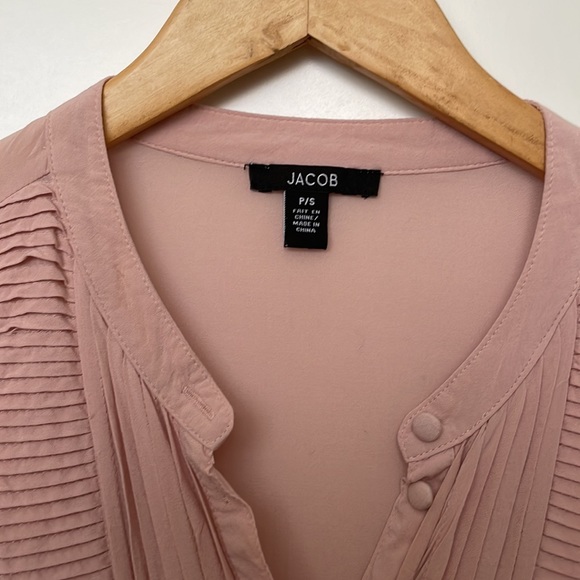 JACOB Peasant Blouse Button Up Pink Flowy - Picture 3 of 7